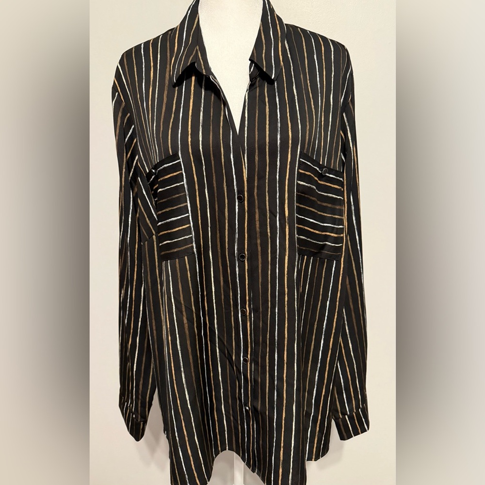 NIC+ZOE Multicolor Mini Stripe Shirt (NWT) - Size 2X